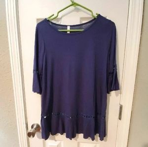 Pinkblush Small Navy Short Sleeve Top